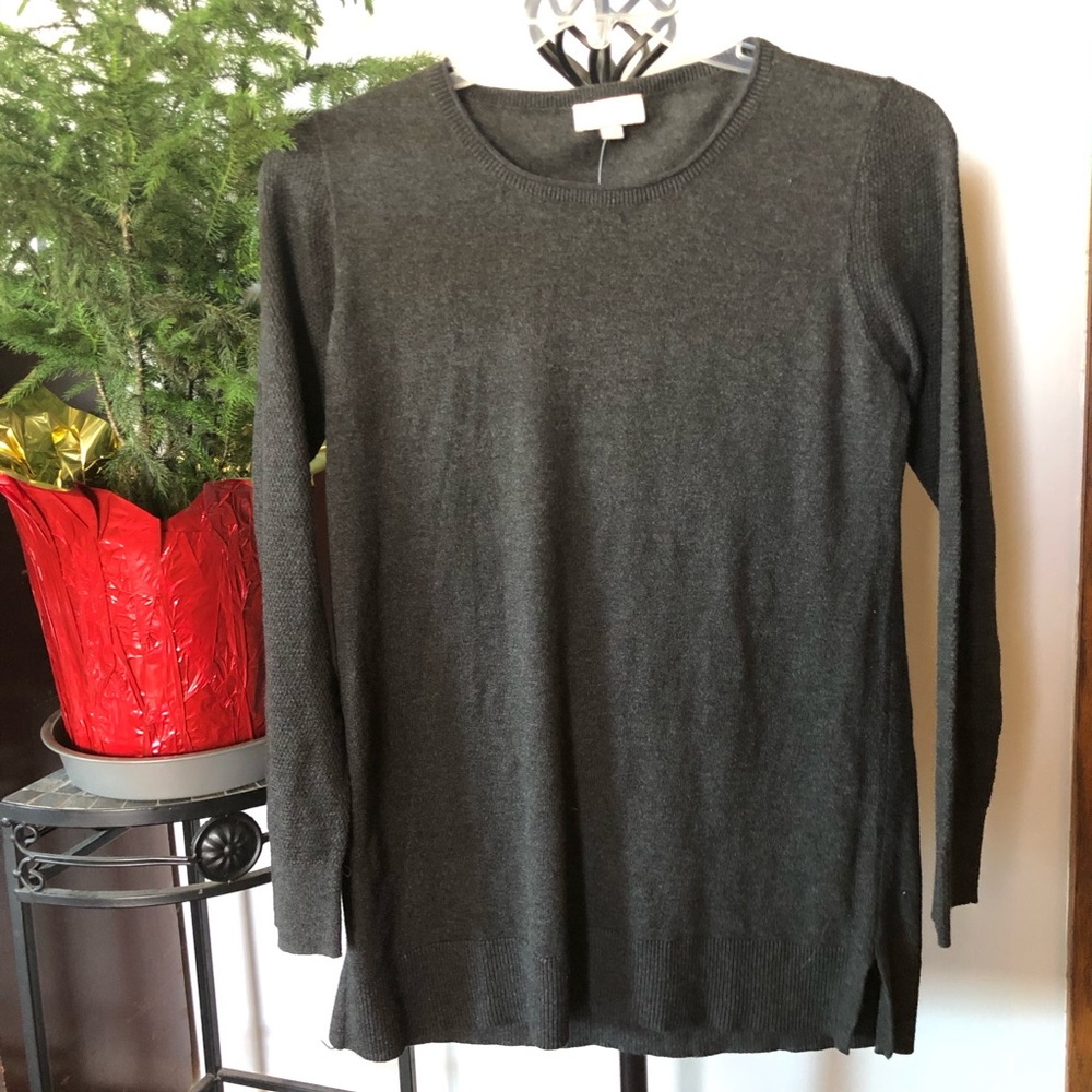 LOFT Outlet NWT Charcoal Grey Tunic Sweater